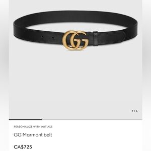 Authentic Gucci GG Marmont Blk Leather Belt – Size 75/30